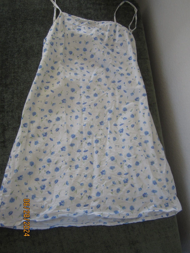 American Eagle Tank Top Womens XS White Blue Floral Print Sleeveless EUC - 第 1/3 張圖片