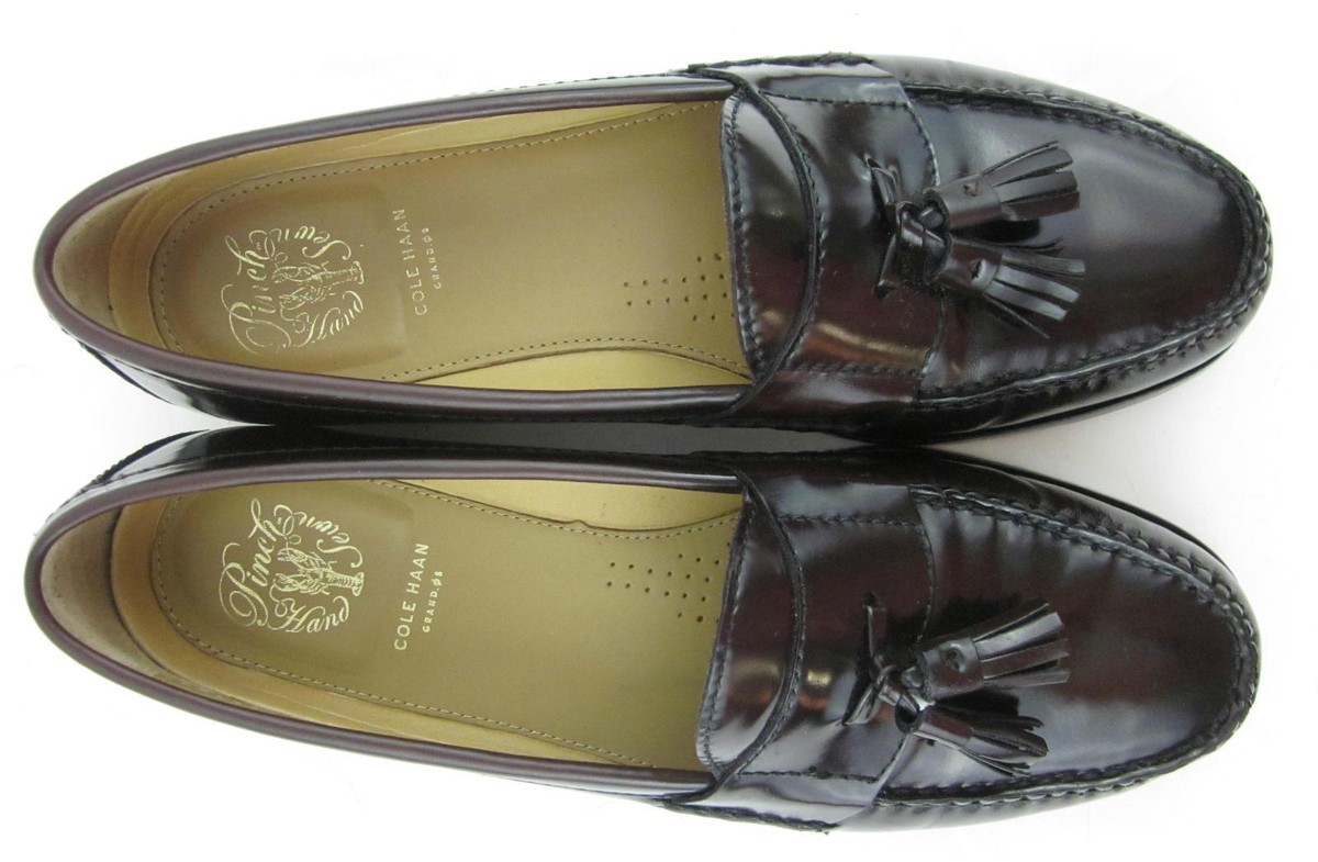 Cole Haan Pinch Grand OS Tassel Loafers Sz 9.5 Burgundy 