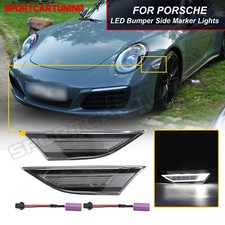 White Led Side Marker Lights For 2012-up Porsche 911 991 981 718 Boxster Cayman