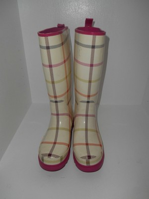 checkered rain boots