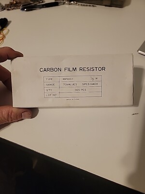 carbon film resistors, RK5001 , 73 VALUES 365 PIECES (142)
