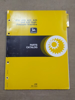 #ad John Deere A16A18A22A25 amp; A40 High Pressure Washers Parts Catalog PC 1314 $19.85