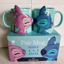 Disney Stitch and Angel Kiss Par Taza Taza Juego de 2 Piezas Sunart 10fl oz Cerámica