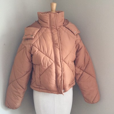 topshop orange puffer jacket