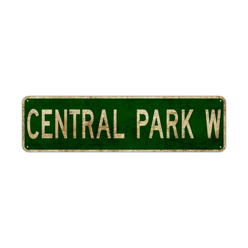 Central Park W Street Vintage Sign Park Garage Décor New York City Aluminum Sign - Picture 2 of 5