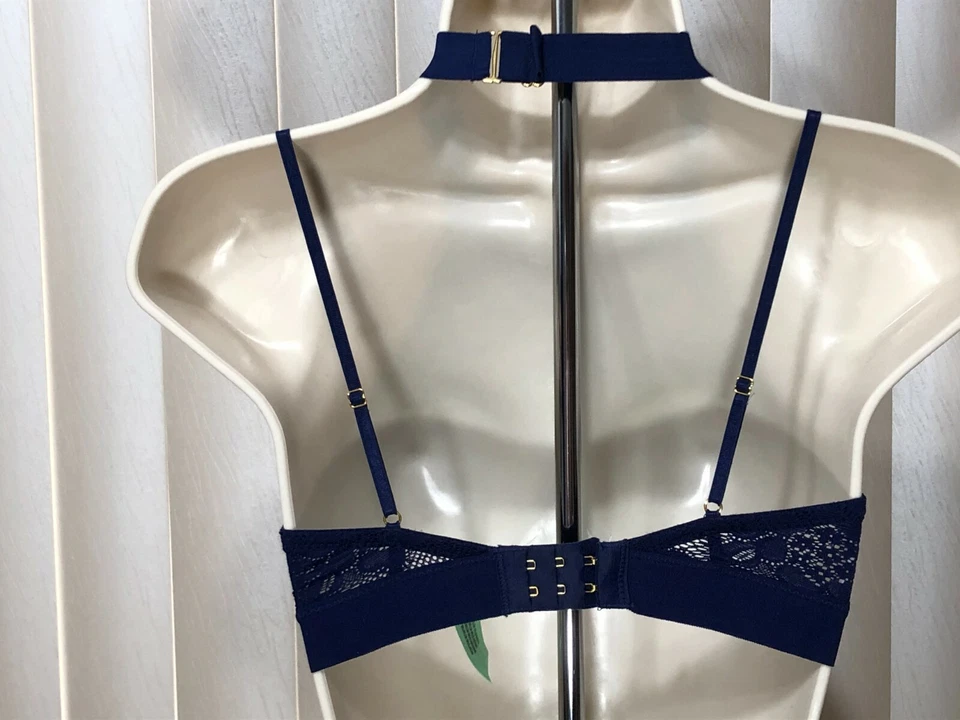 Sujetador gargantilla Honeydew Cage Halter Bralette S inalámbrico cuello alto encaje Olivia azul marino Foto 2 de 4