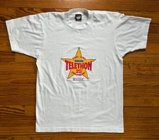 Vintage Jerry Lewis Telethon Single Stitch Tee Shirt Screen Stars RARE 90s