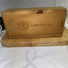Vintage NAPA VALLEY BOX Co. 12 Slot Wood Cassette Carrying Case - Made in U.S.A.