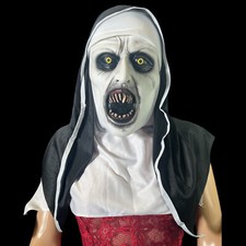 Scary Cosplay The Nun Full Face Halloween Mask Costume Horror Creepy Party Props