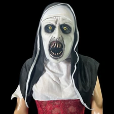 Scary Cosplay The Nun Full Face Halloween Mask Costume Horror Creepy Party Props