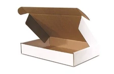 50 - 8 x 8 x 2 3/4 White Front Tab Lock Protective Shipping Mailer Box Boxes