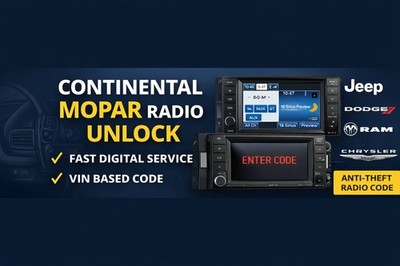 ✓ MOPAR Radio Code Unlock | VP2 VP4 | Chrysler Dodge Fiat Alfa