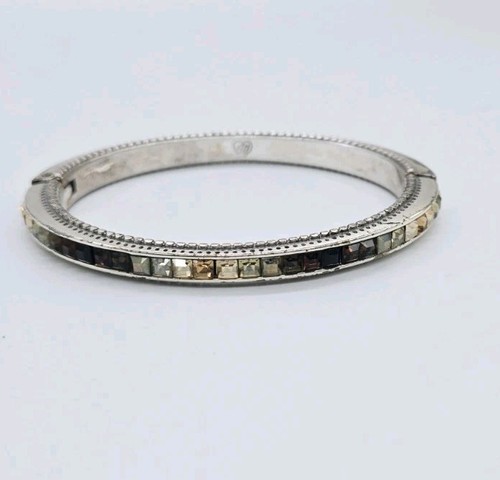 Brighton Spectrum Bracelet Magnetic Hinge Silver tone Topaz Amber Crystals - Picture 5 of 7