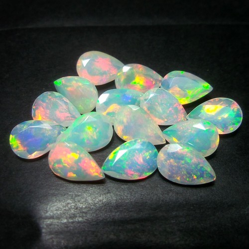 AAA Natural White Ethiopian Opal Pear Cut Loose Gemstone For Making All Jewelry - Picture 7 of 19