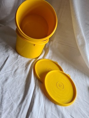 2 X Tupperware Dosen Gelb  NEU  Vintage
