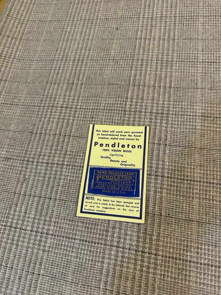 100% Wool Pendleton Fabric 60" X 2 Yards Light Brown Beige Tan - Image 2 of 4