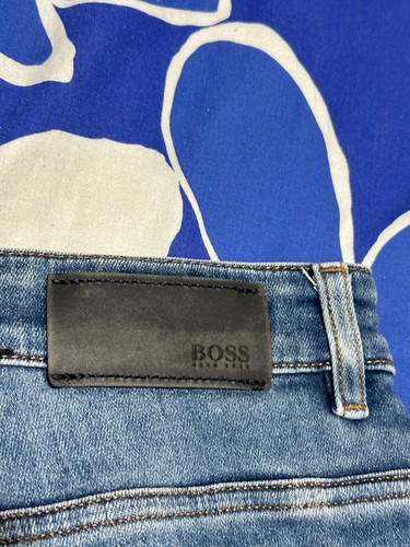 Jeans Hugo Boss Delaware 3-1 slim fit Candiani denim elasticizzato - blu - W34 L30 - Foto 14 di 18