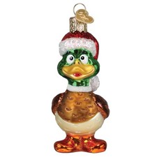 Old World Christmas Blown Glass Ornament for Christmas Tree, Silly Santa Duck