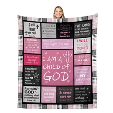 Christian Gifts Women Men I Am a Child of God Blanket Confirmation 50x60 Inch