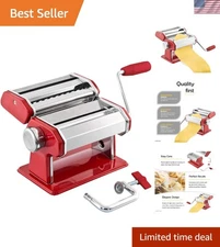 Elegant Stainless Steel Manual Pasta Maker with Adjustable Thickness Settings