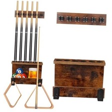 Pool Stick Holder Wall Mount, Upgrade 6-Cue Billiards Rack, Pool Table