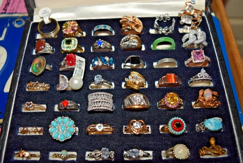 Vintage Estate Costume Jewelry LOT 42 RINGS Wearable Some Marks