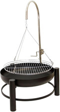 Lemodo Holzkohlegrill Schwenkgrill Kurbel Höhenverstellung Feuerschale Grillrost