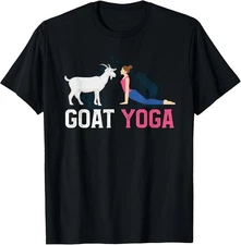 Funny Goat Woman Yoga Favorite Animal Goat Farmer Yogi Pose T-Shirt