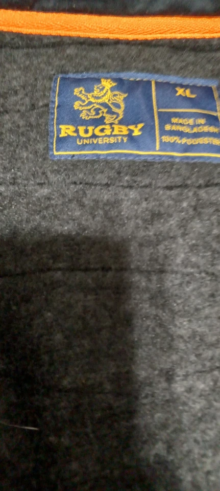 Chaqueta de rugby gris oscuro para hombre con parches en los brazos 2 bolsillos talla XL Foto 3 de 4