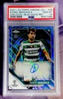2021-22 Topps Chrome UCL DANIEL BRAGANCA RC AUTO BLUE WAVE REFRACTOR #/75 PSA 10