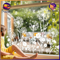 Fensterbilder LöWenzahn Blume Schmetterlinge Fenstersticker Dekoration 3D