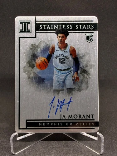 2020 Panini Impeccable #ST-JMT Ja Morant RC /99 Auto Grizzlies Stainless
