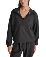 DKNY Women's Sweatshirt Sz M Ribbed Side  Front-Zip Hoodie