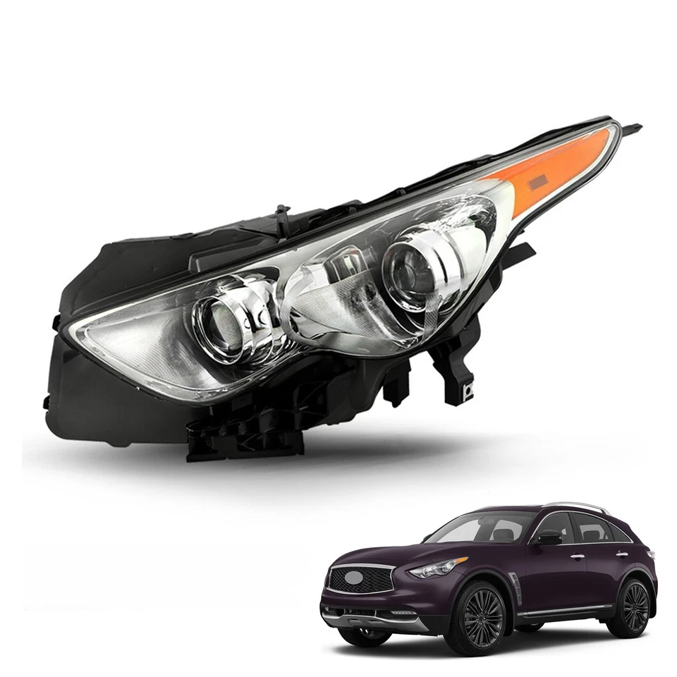 Headlight For 2009-2017 Infiniti FX35 FX50 QX70 w/o Sport Package w/AFS - Driver Foto 2 de 4