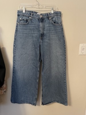 Zara Wide Leg Jeans Medium Wash Women s Size 12 Baggy