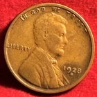 1928-S Lincoln Wheat Cent Penny Old US Vintage Small Cent Very Good VG BN2785
