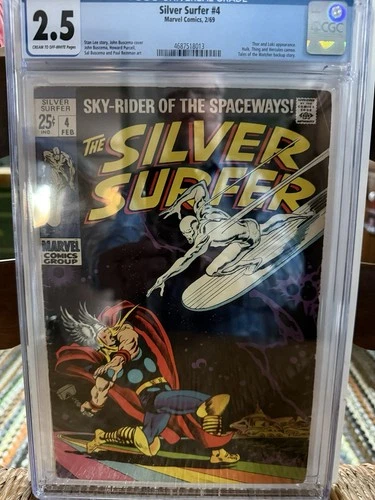 Silver Surfer #4 (Feb 1969) CGC 2.5~Cream-O/W Pages. Classic Cover. Just Grades.