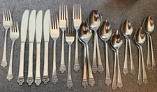 VTG 23 PIECE SET NATIONAL STAINLESS 1960'S FLATWARE Set JAPAN COSTA MESA