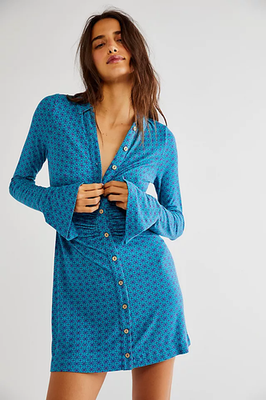 $128 NWT Free People Shayla Mini Dress Women's XL Green