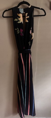 ECRU Boutique Women’s Navy Stripe Floral Dress Size 8 NWT