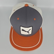 PUMA Baseball Hat Cap Fitted Adult One Size Orange Logo Adjustable Casual Mens