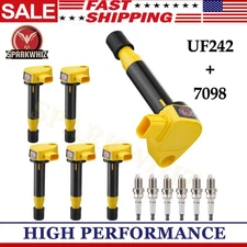 6x UF242 Ignition Coil + 6x 7098 Spark Plug Fits For Honda Acura Saturn 3.5L US