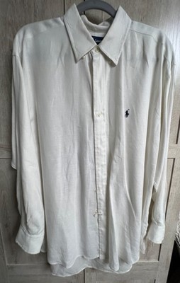 Vintage Ralph Lauren Blake 100% Linen Long Sleeve Large White