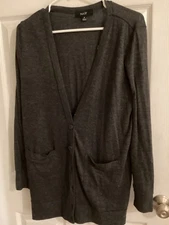Naif Womens  Gray Button Up Front Cardigan Size Medium