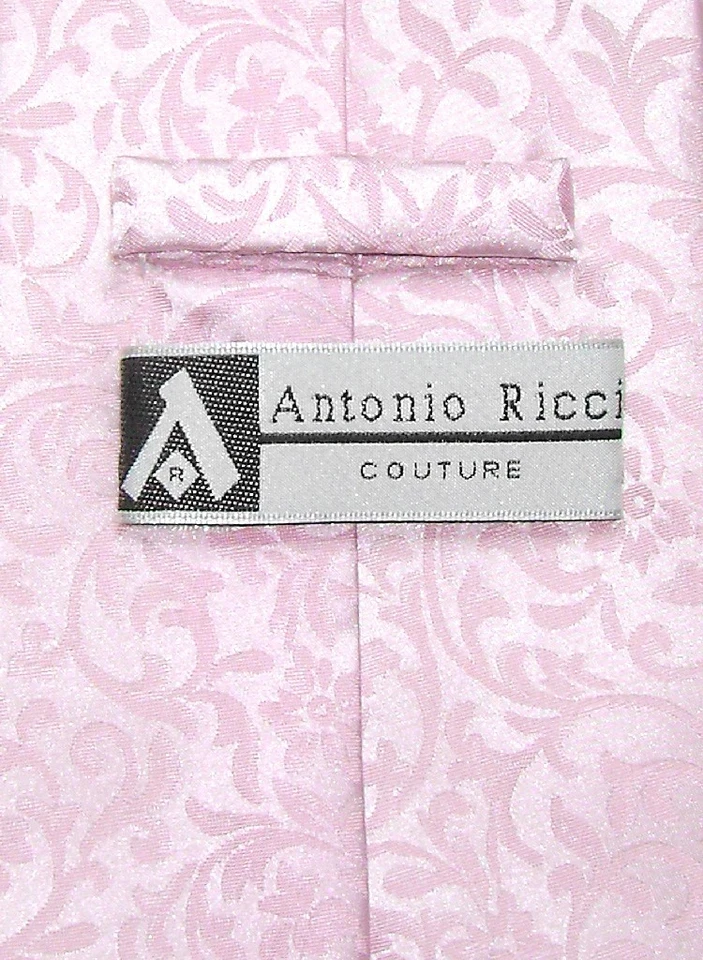 Corbata para hombre Antonio Ricci diseño cachemir rosa para esmoquin o traje Foto 2 de 2