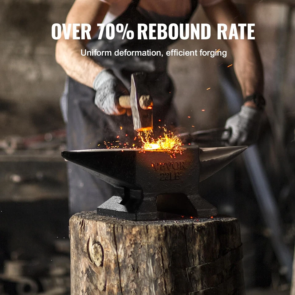 Herramienta de forja de un solo cuerno de acero fundido de alta resistencia yunque de herrero de 22 lb 10,24 pulgadas Foto 3 de 4