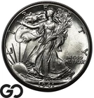 1941 Walking Liberty Half Dollar, Gorgeous Solid Gem BU++