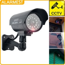 FAKE DUMMY CCTV SECURITY CAMERA BLACK FLASHING LED INDOOR OUTDOOR SURVEILLANCE.