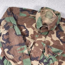 USGI BDU Jacket Mens M Regular Woodland Camo 80s Vintage Ripstop US Army