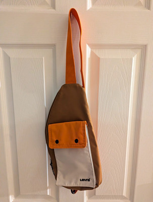 Levi's Small Colorblock Crossbody Sling Bag Zip/Snap, Adjustable Strap Brown